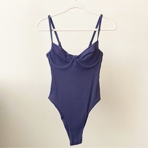 Kulani Kinis Underwire Cheeky One Piece Swimwear, Yasmin Ribbed